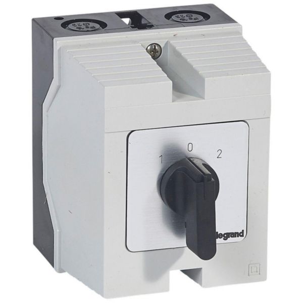 Commutateur à cames inverseur avec position arrêt 45° PR12 - 4P - 8 contacts - boîtier 96x120mm