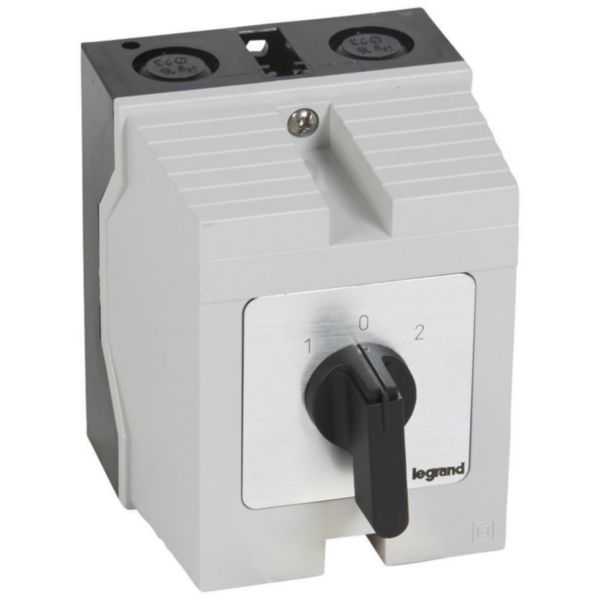 Commutateur à cames inverseur avec position arrêt 45° PR21 - 4P - 8 contacts - boîtier 96x120mm