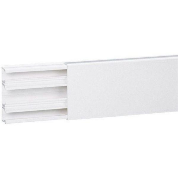 Moulure DLPlus 60x16mm 3 compartiments avec cloison centrale - blanc