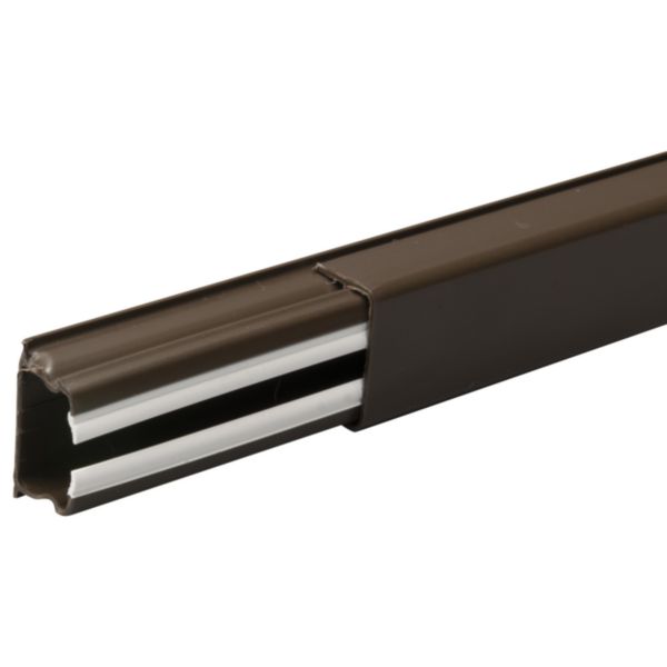 Moulure DLPlus 20x12,5mm 1 compartiment membrane stop-fils sans cloison - marron