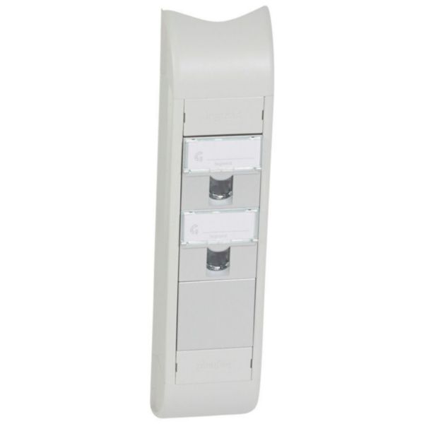 Bloc-colonne à câbler 2xRJ45 catégorie6 FTP 90° + 1 obturateur 2 modules - alu