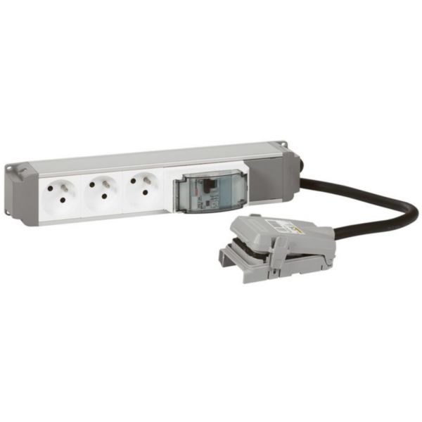Bloc nourrice équipé - prise 2P+T et disj diff- cordon avec connect easybar l2+n