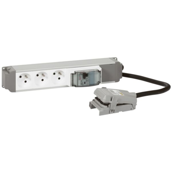 Bloc nourrice équipé - prise 2P+T et disj diff- cordon avec connect easybar l3+n