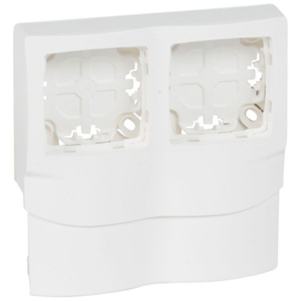 Cadre Appareillage saillie 2 postes pose le long des moulures DLPlus épaisseur 16mm - blanc