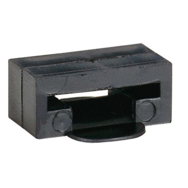 Embase noire protégée ultraviolets pour poteau fixable par feuillage largeur 15mm maxi
