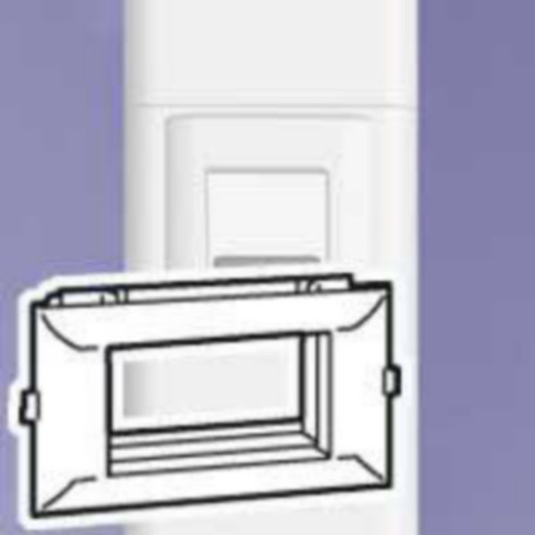 Support mosaic 4 modules couvercle 110 blanc cont.