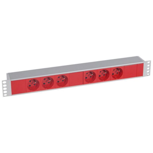 Bloc d'alimentation (PDU) 19 pouces 230v~ 6 x 2P+T détrompage réseau secouru