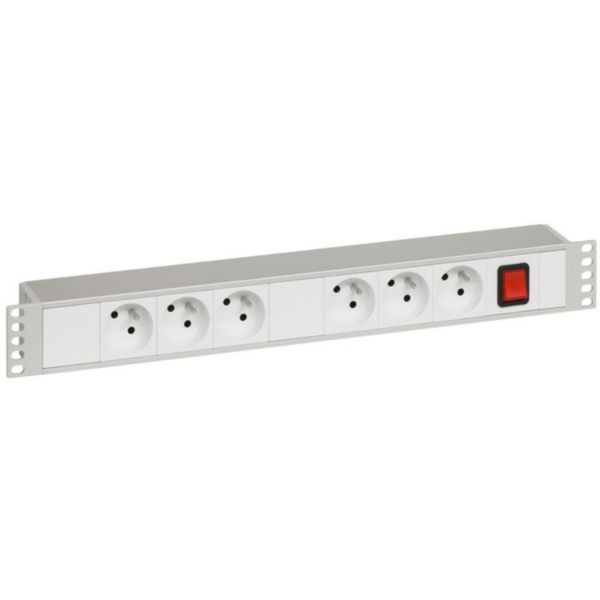 Bloc d'alimentation (PDU) 19 pouces 230v~ 6 x 2P+T avec inter à voyant