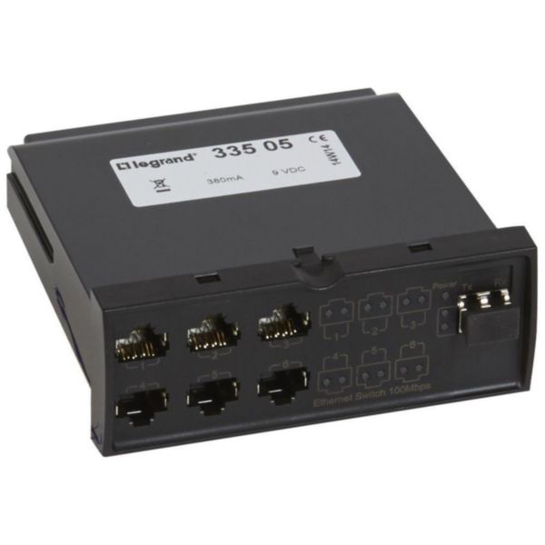 Bloc switch ethernet 100 mbits/s 6 ports RJ45 + 1 port optique LC LCS²