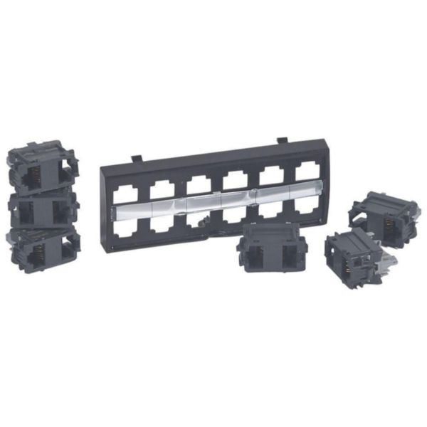 Bloc 6 RJ45 UTP doubleur téléphone/ethernet 100 base t - 8 contacts