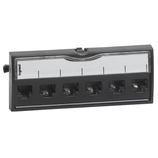 Bloc 6 connecteurs RJ45 catégorie 5E FTP pour panneau de brassage à équiper