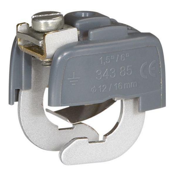Connecteur de liaison équipotentielle pour canalisation Ø12mm mini et Ø16mm maxi