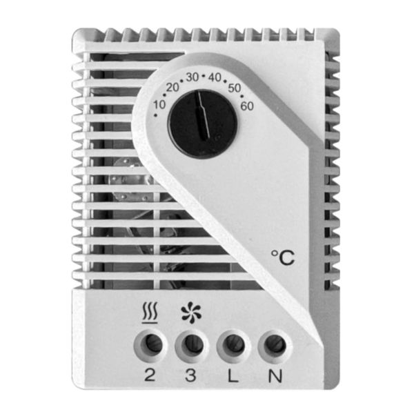 Thermostat de 5°C à 60°C avec contact à ouverture ou fermeture pour coffret ou armoire - fixation sur rail