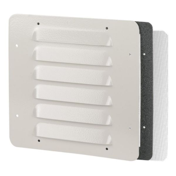 Jeu de 2 ouïes d'aération métal avec grilles IP32 IK10 - RAL7032 - 138x138mm