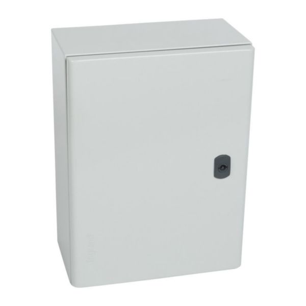 Coffret metal Atlantic version vertical 1 porte 400x300x160mm avec plaque