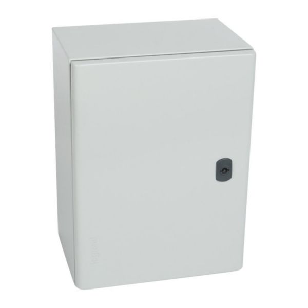 Coffret metal Atlantic version vertical 1 porte 400x300x200mm avec plaque