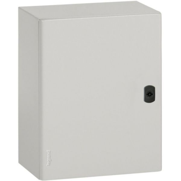 Coffret metal Atlantic version vertical 1 porte 500x400x200mm avec plaque