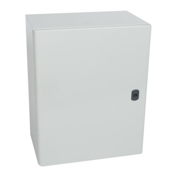 Coffret metal Atlantic version vertical 1 porte 500x400x250mm avec plaque