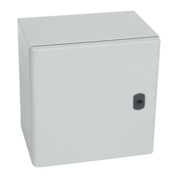 Coffret metal Atlantic version carrée 1 porte 300x300x200mm et plaque