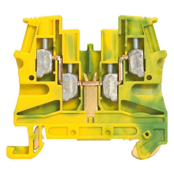 Bloc de jonction pour conducteur de protection à vis viking 3 avec 1 jonction 2 entrées 2 sorties section 4mm² - pas 6mm
