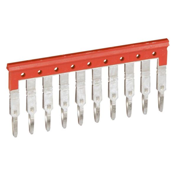 Peigne pour 10 blocs de jonction à vis ou ressort viking 3 pas 5mm - rouge