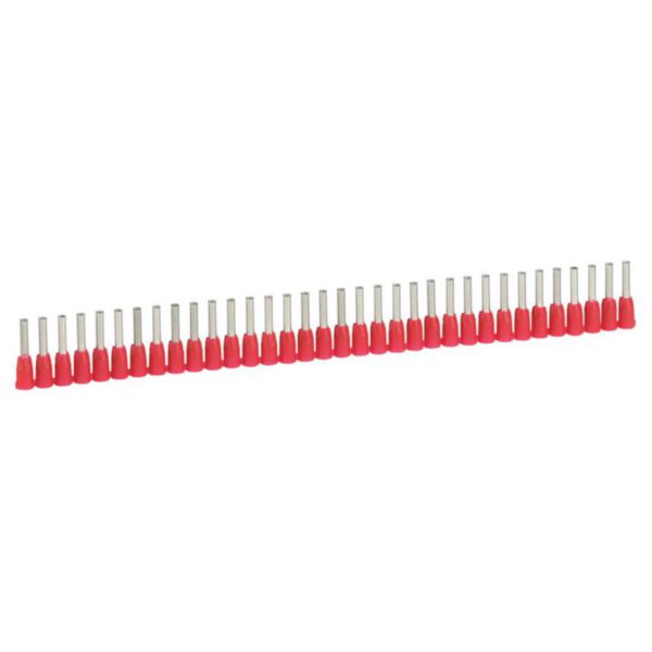 Embout de câblage à collerette isolante Starfix simple en bande pour conducteurs section 1mm² - rouge