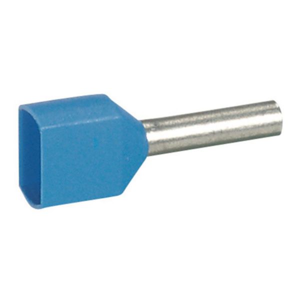 Embout de câblage à collerette isolante Starfix double unitaire pour conducteurs section 2x0,75mm² - bleu