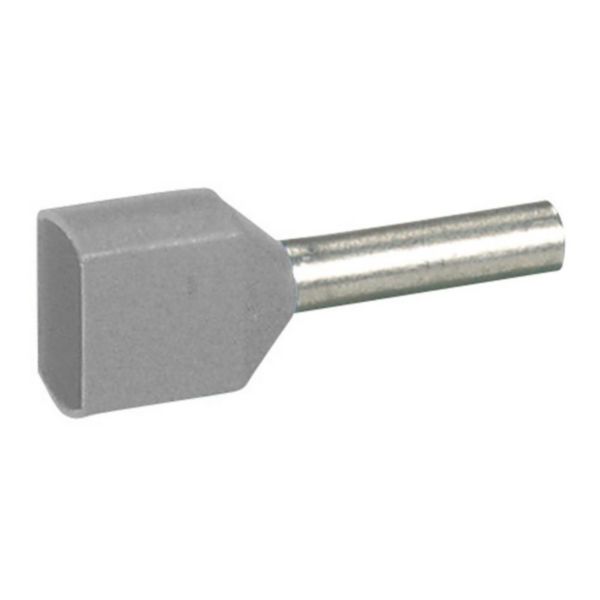 Embout de câblage à collerette isolante Starfix double unitaire pour conducteurs section 2x2,5mm² - gris