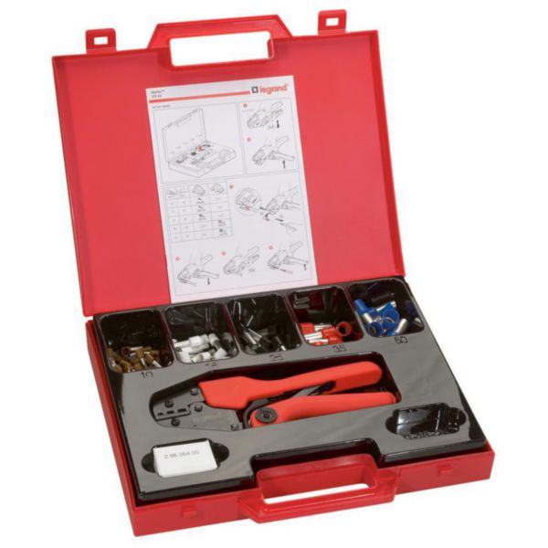 Pince à sertir 4 points Starfix pour embouts simples ou doubles unitaires sections 10mm² à 50mm² - mallette avec embouts