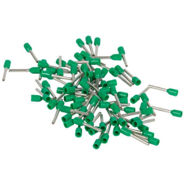 Sachet d'embouts de câblage à collerette isolante Starfix simple unitaire pour conducteurs section 0,34mm² - vert