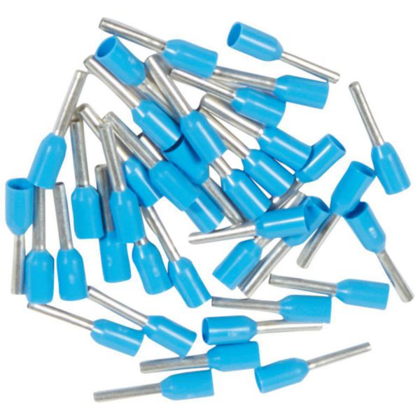 Sachet d'embouts de câblage à collerette isolante Starfix simple unitaire pour conducteurs section 0,75mm² - bleu