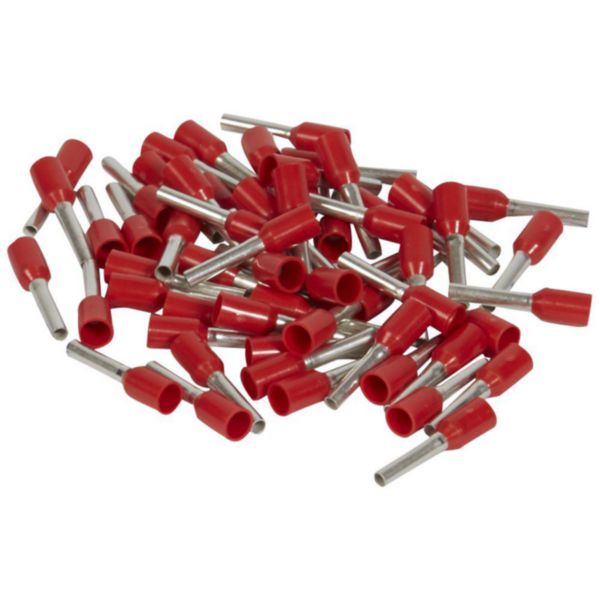 Sachet d'embouts de câblage à collerette isolante Starfix simple unitaire pour conducteurs section 1mm² - rouge