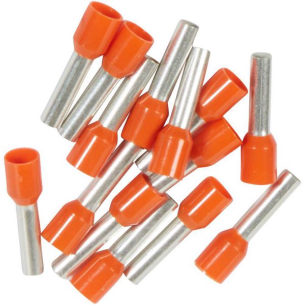 Sachet d'embouts de câblage à collerette isolante Starfix simple unitaire pour conducteurs section 4mm² - orange