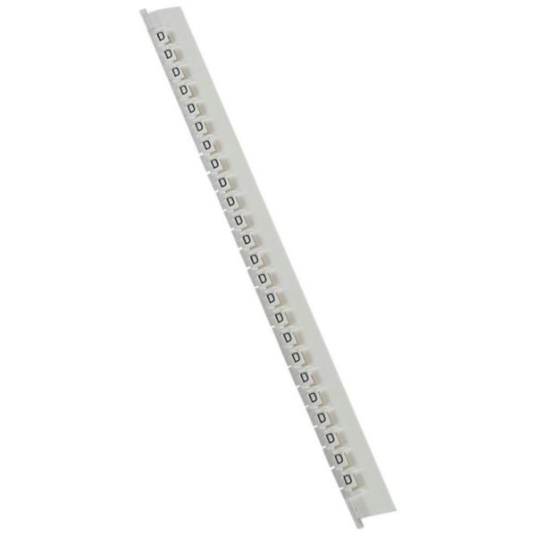 Réglette de 24 repères Mémocab largeur 2,3mm avec lettre majuscule D noir sur fond blanc