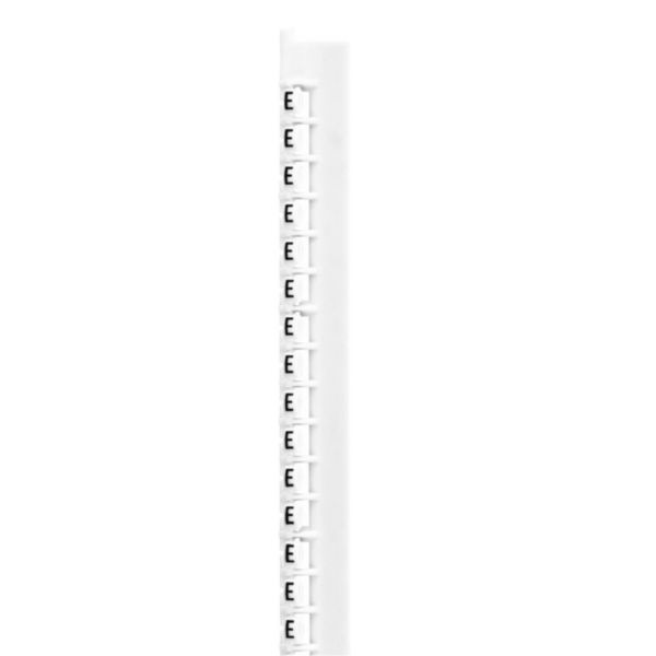 Réglette de 24 repères Mémocab largeur 2,3mm avec lettre majuscule E noir sur fond blanc