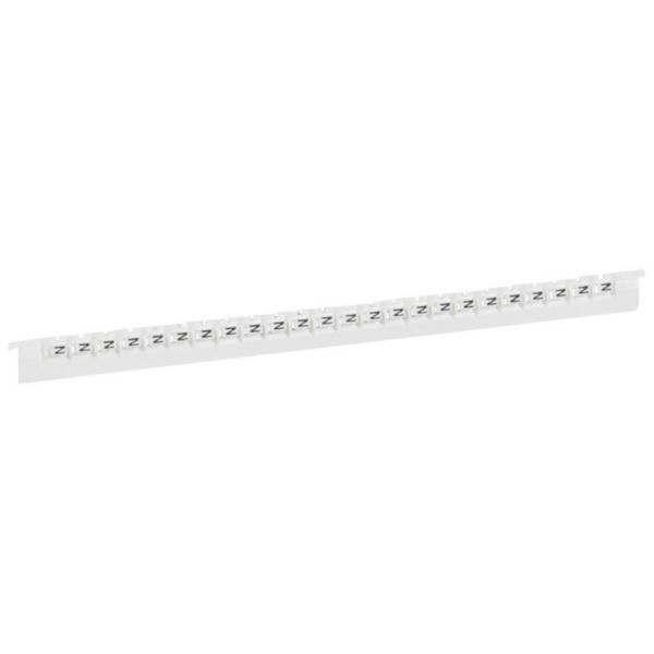 Réglette de 24 repères Mémocab largeur 2,3mm avec lettre majuscule N noir sur fond blanc