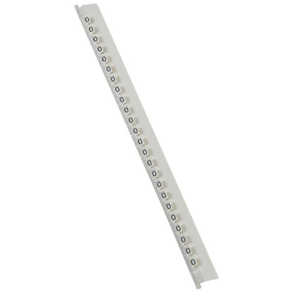 Réglette de 24 repères Mémocab largeur 2,3mm avec lettre majuscule O noir sur fond blanc