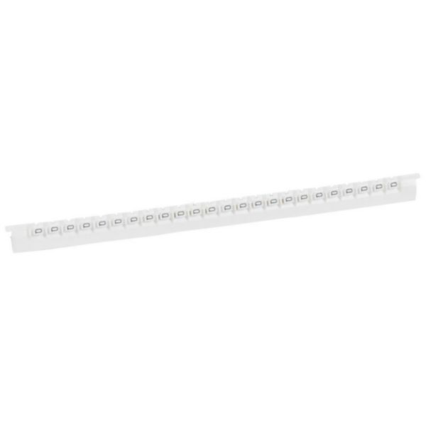 Réglette de 24 repères Mémocab largeur 2,3mm avec lettre majuscule Q noir sur fond blanc
