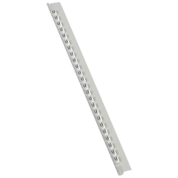 Réglette de 24 repères Mémocab largeur 2,3mm avec lettre majuscule U noir sur fond blanc