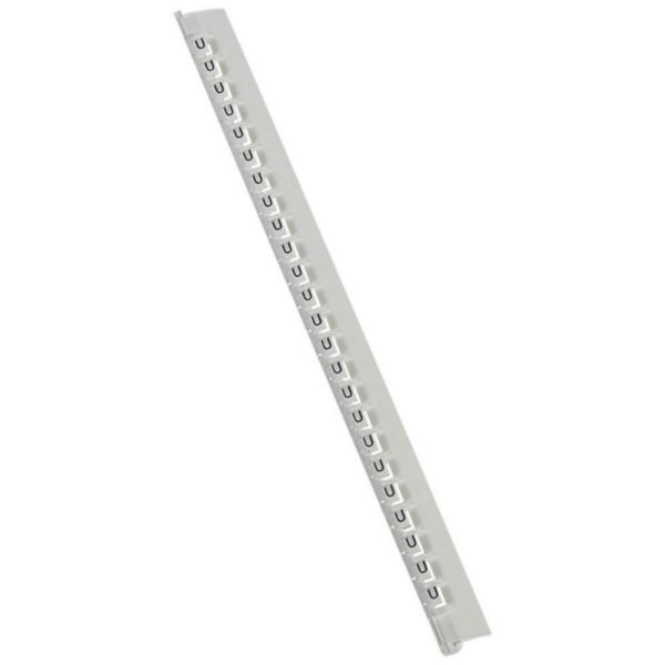 Réglette de 24 repères Mémocab largeur 2,3mm avec lettre majuscule U noir sur fond blanc
