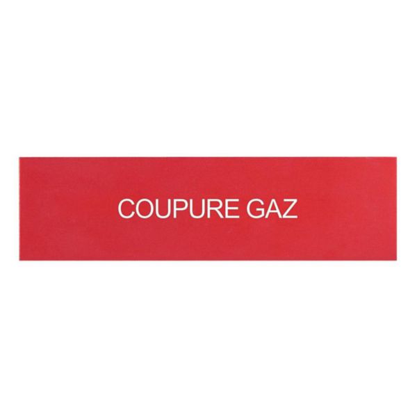 Lot de 3 étiquettes autocollantes pour coffrets bris de glace avec coupure gaz blanc sur fond rouge