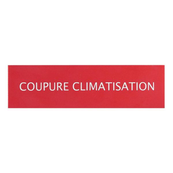 Lot de 3 étiquettes autocollantes pour coffrets bris de glace avec coupure climatisation blanc sur fond rouge