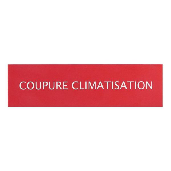 Lot de 3 étiquettes autocollantes pour coffrets bris de glace avec coupure climatisation blanc sur fond rouge