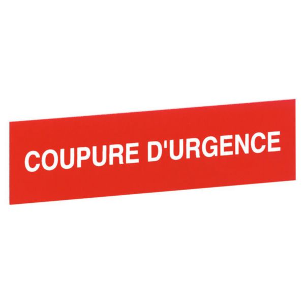 Etiquette autocollante pour coffrets bris de glace avec coupure d'urgence blanc sur fond rouge