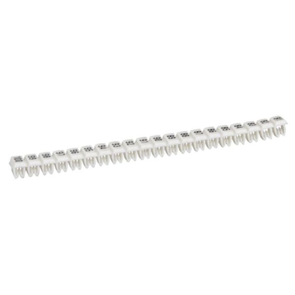 Réglettes de 20 repères CAB 3 pour filerie 1,5mm² à 2,5mm² avec nombres 01 à 20 noir sur fond blanc