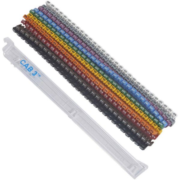 Lot de repères cab 3 - chiffres pour câbles section 1,5 à 2,5 mm²
