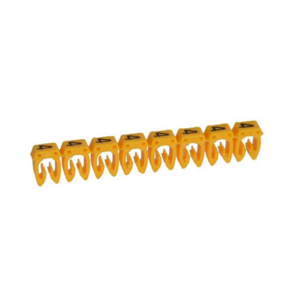 Repère CAB 3 pour filerie 0,5mm² à 1,5mm² et blocs de jonction avec chiffre 4 jaune