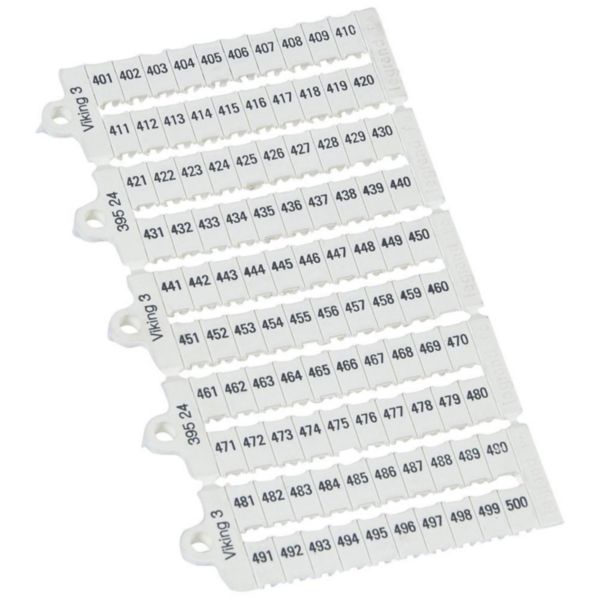 Plaque repères à lecture horizontale pour bloc de jonction viking 3 pas 6mm avec chiffres 401 à 500 - Page 10