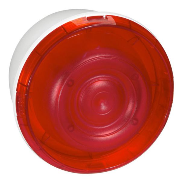 Dispositif sonore d'alarme feu DSAF - IP42 IK07 classe B 90dB à 2m - fixation saillie avec flash rouge