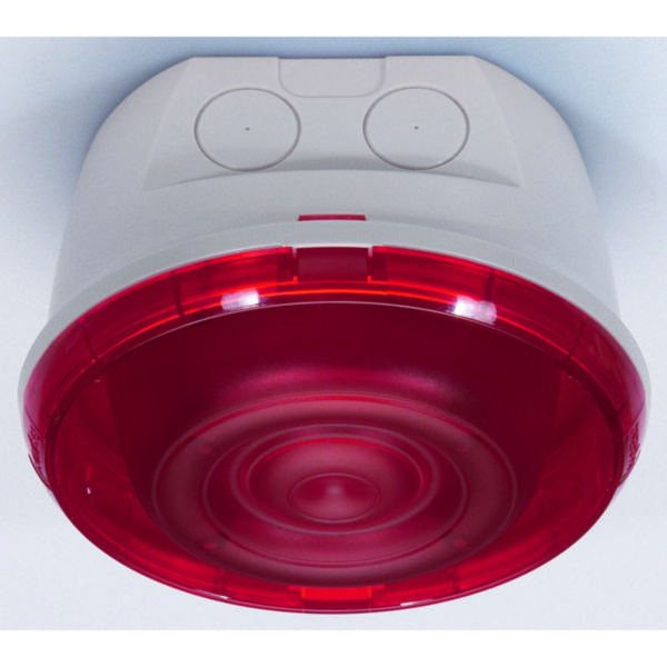 Dispositif sonore d'alarme feu DSAF - IP65 IK07 classe B 90dB à 2m - fixation saillie avec flash rouge